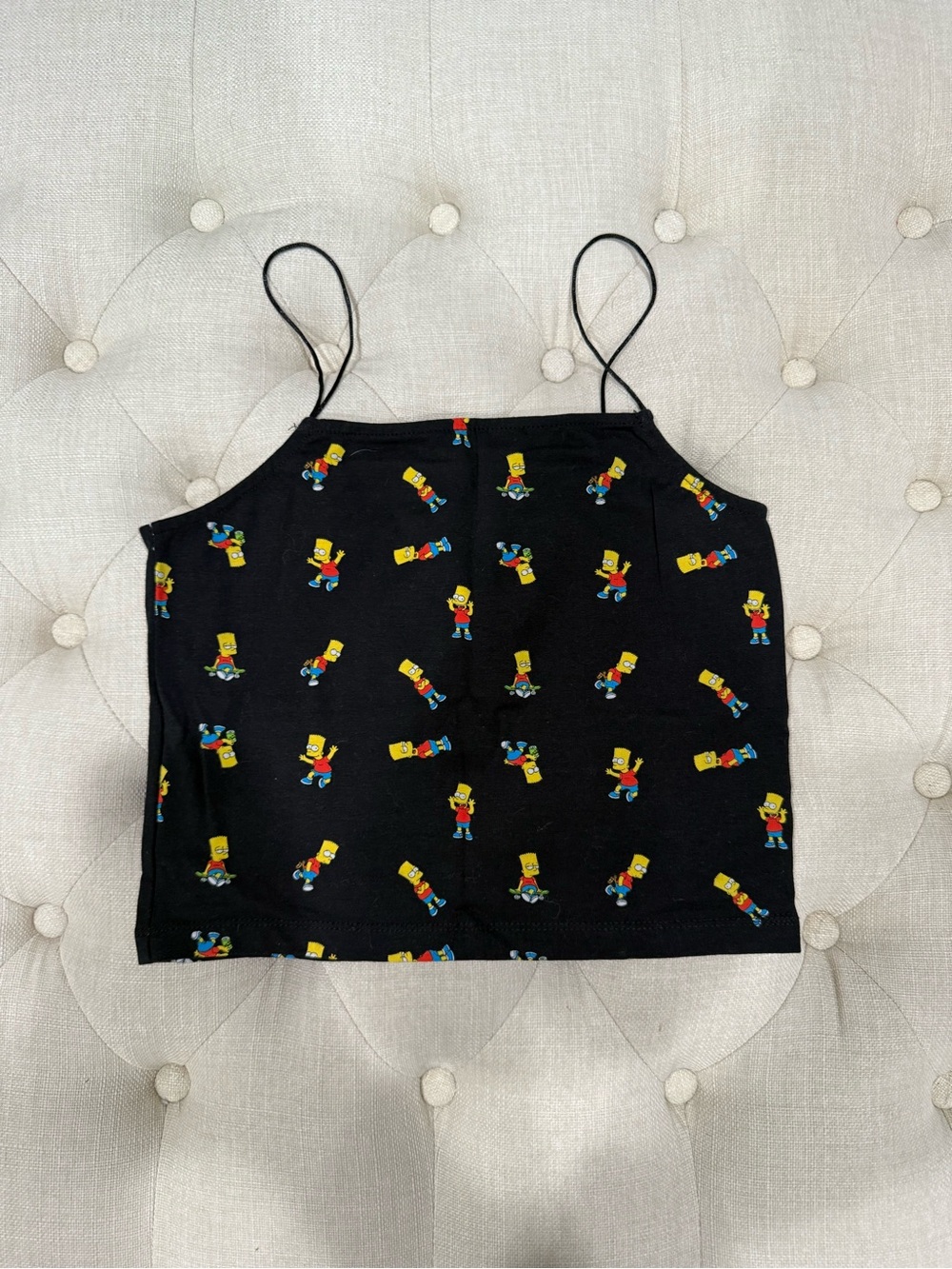 Black Bart Simpson Print Tank Top